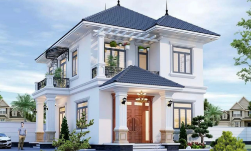 Biệt thự mái Nhật 2 tầng hiện đại 3 phòng ngủ