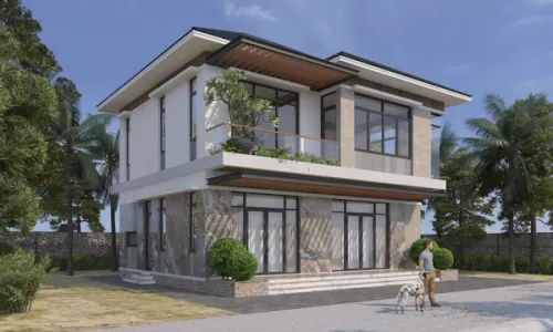 Thi công biệt thự mái Nhật 8x14m trọn gói tại Long An 