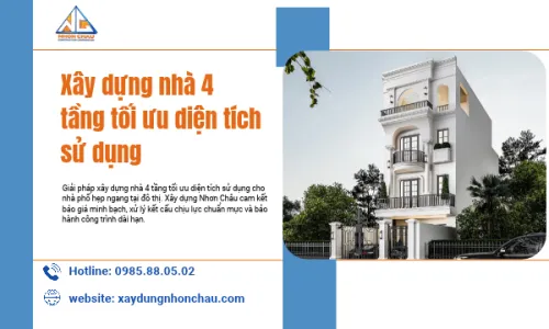 Xây dựng nhà 4 tầng tối ưu diện tích sử dụng