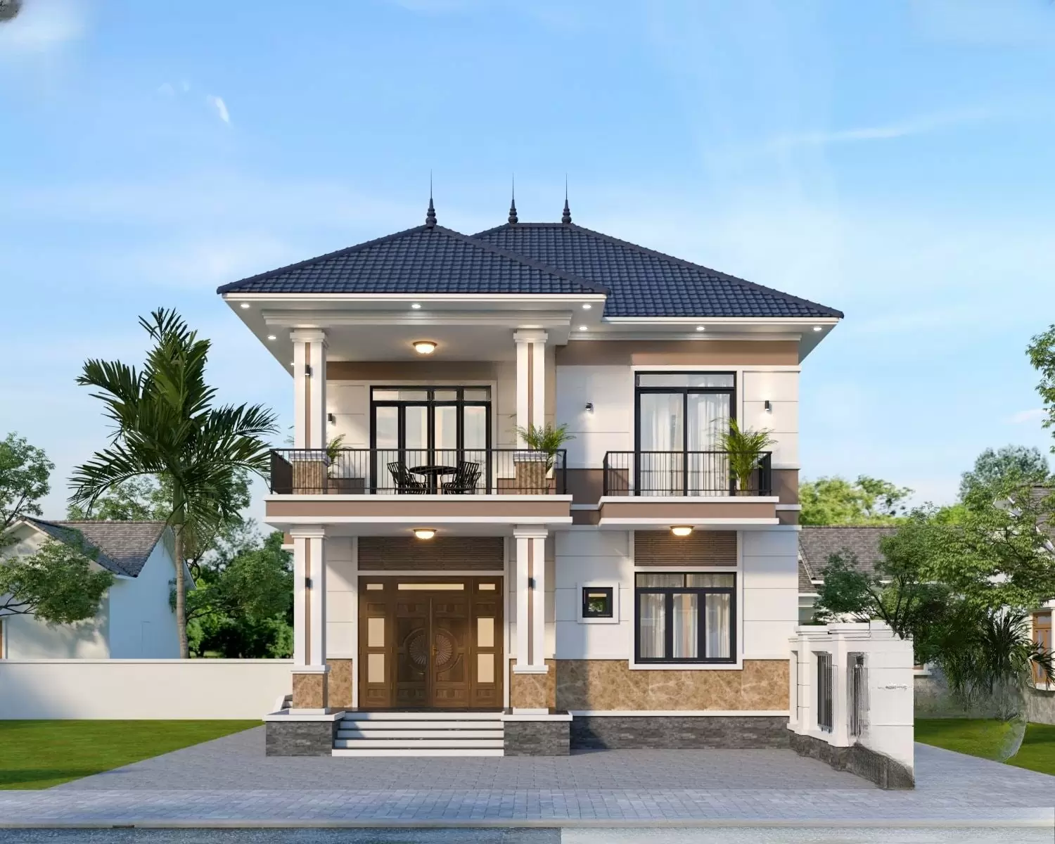 Kiến trúc Biệt thự mái Nhật 2 tầng hiện đại