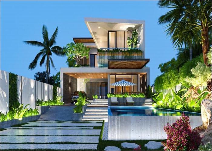 biệt thự có hồ bơi sân vườn