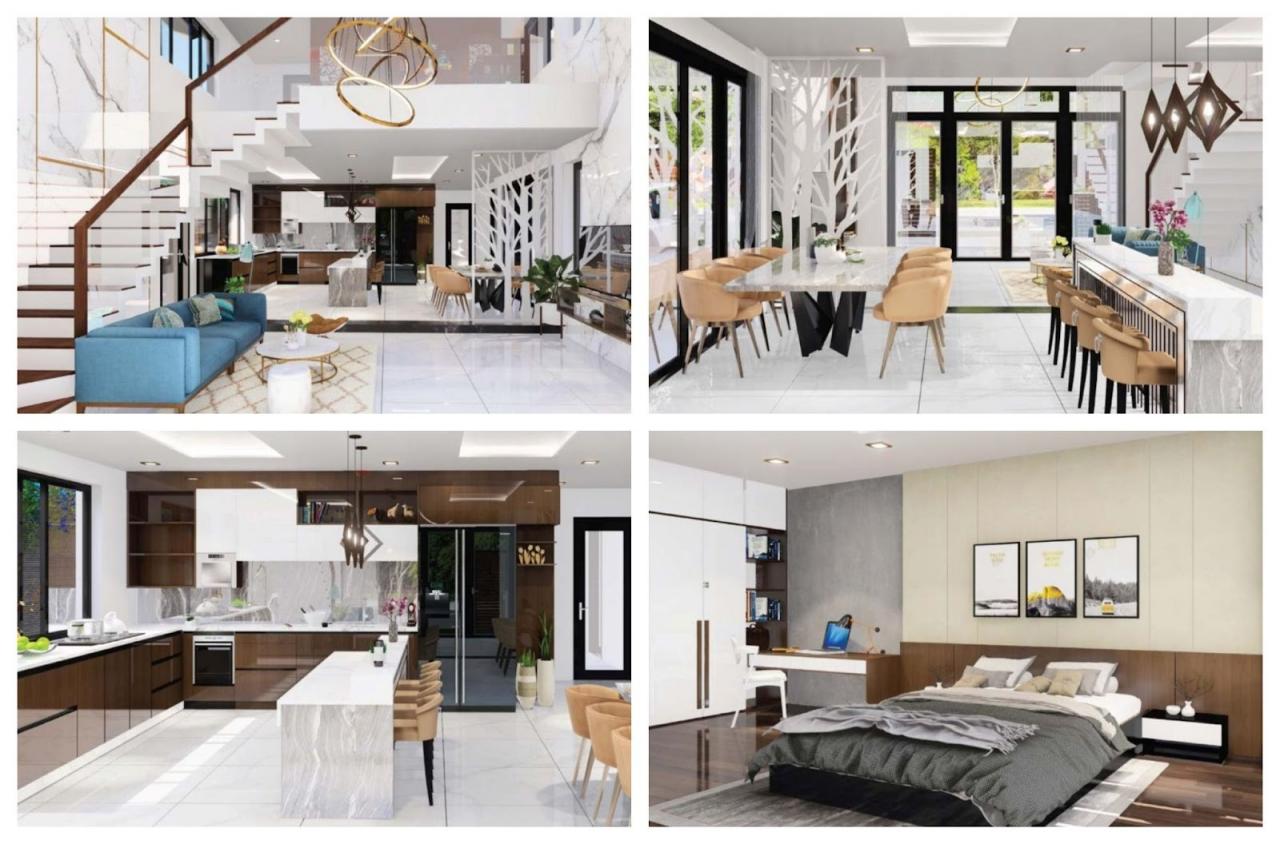 thiết kế biệt thự kết hợp nội thất