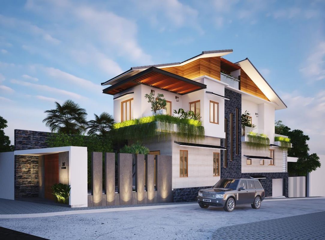 Ý tưởng thiết kế không gian cho công trình xây dựng nhà biệt thự 2 tầng hiện đại